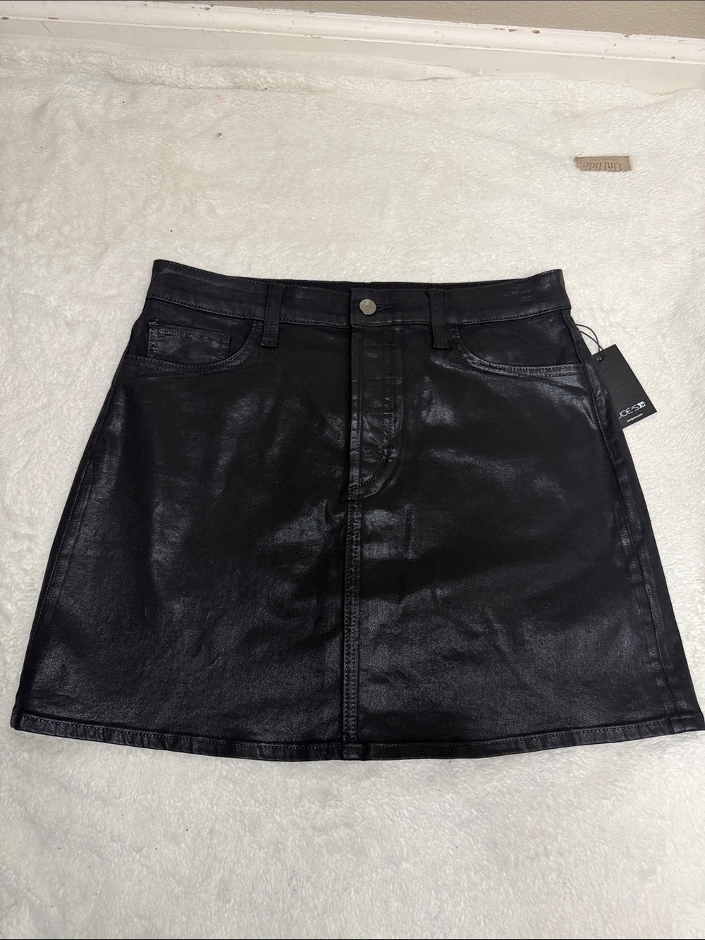 Joe's Jeans Jessica Button Fly Coated Stretch-Denim Skirt - Sz 27, NWT - Picture 5 of 14